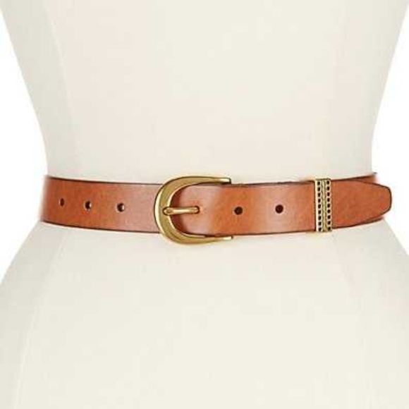 Fossil Accessories - Fossil EMI Emboss Keeper Tan Leather Belt Medium